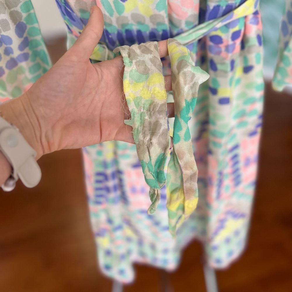Shoshanna Pastel Watercolor Pink Mint Green Yellow Blue Mini Dress Sz 2 - Picture 5 of 5